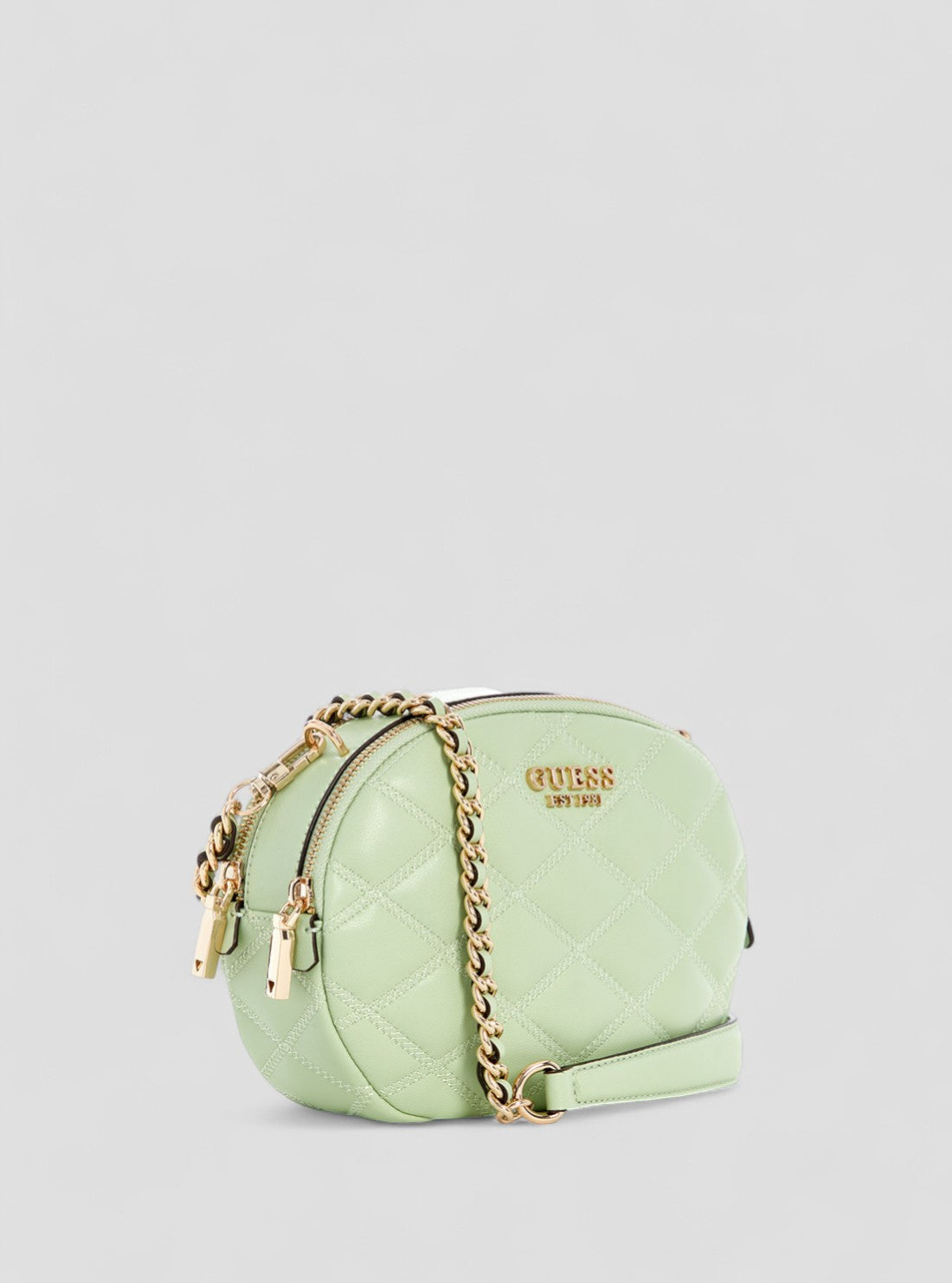 GUESS Womens Green Tamsin Double Zip Crossbody QG963212 Front Side View