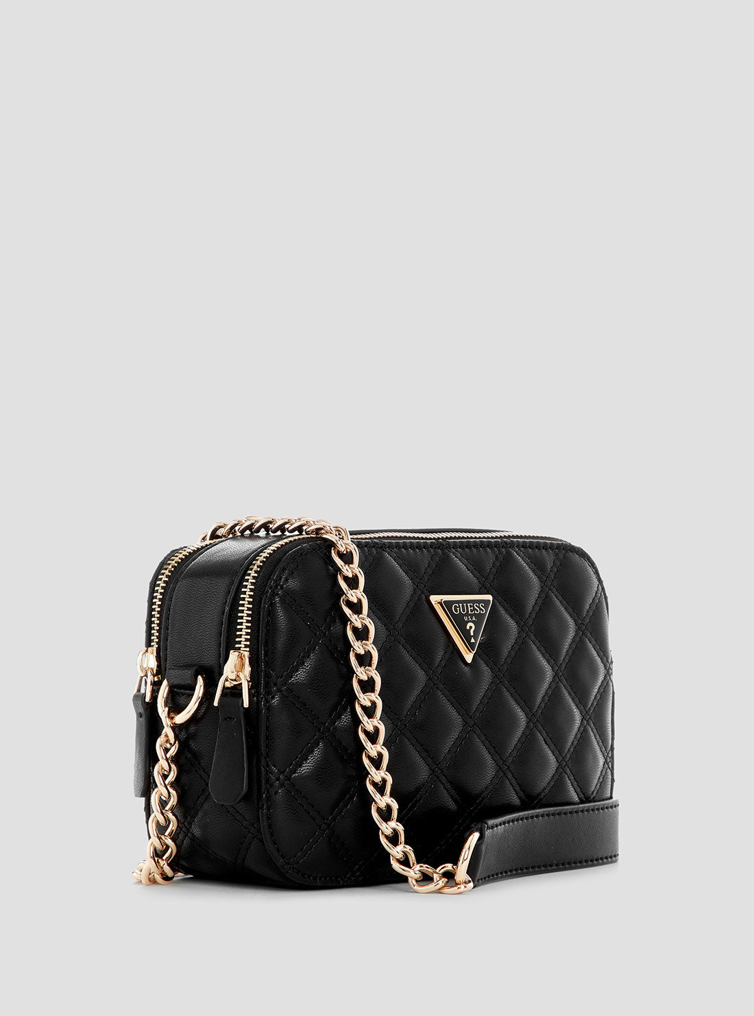 GUESS Womens Black Giully Camera Crossbody Bag QG967314 Front Side View