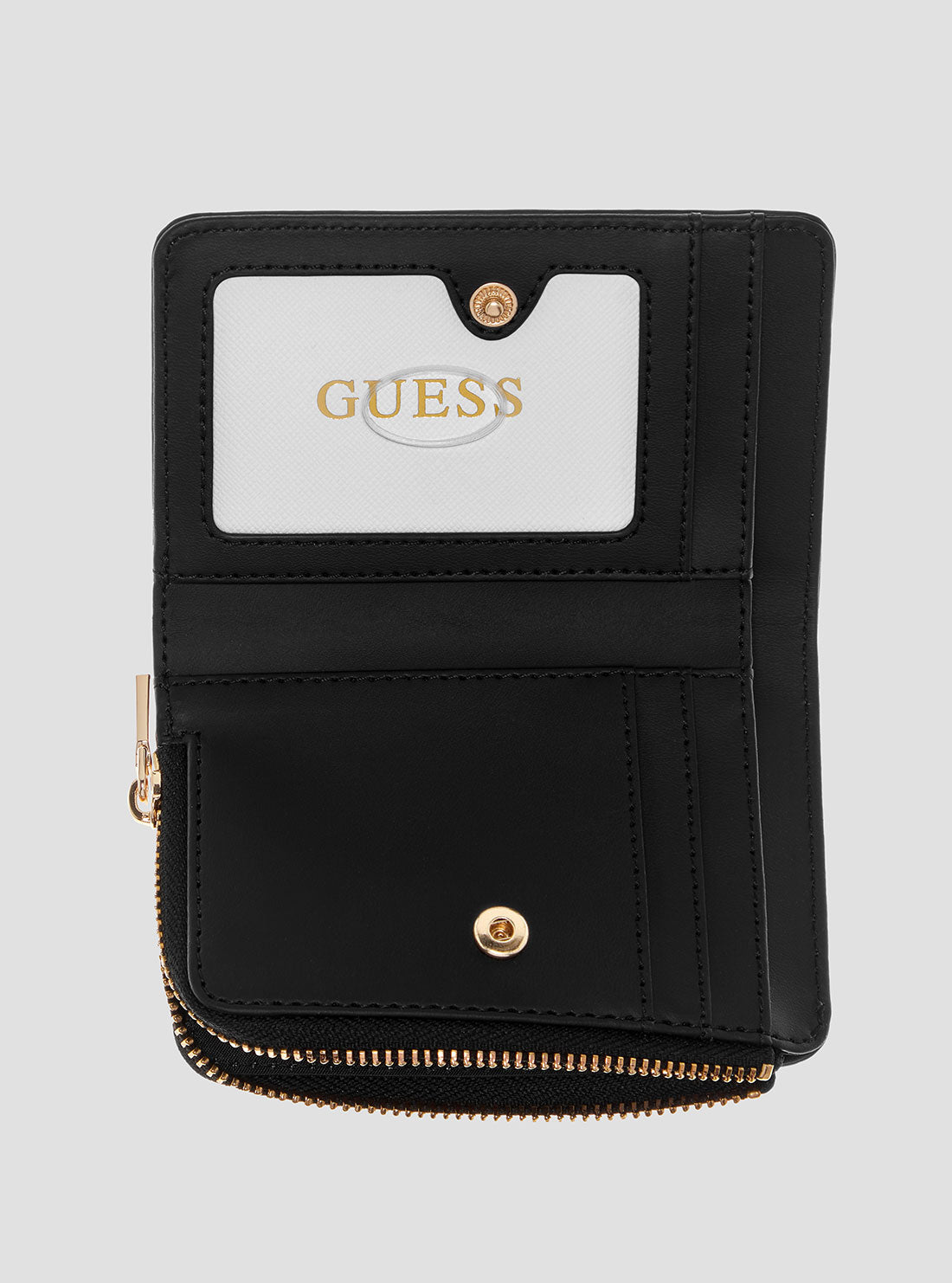 GUESS Womens Black Giully Zip Around Card Case QG9673156 Inside View