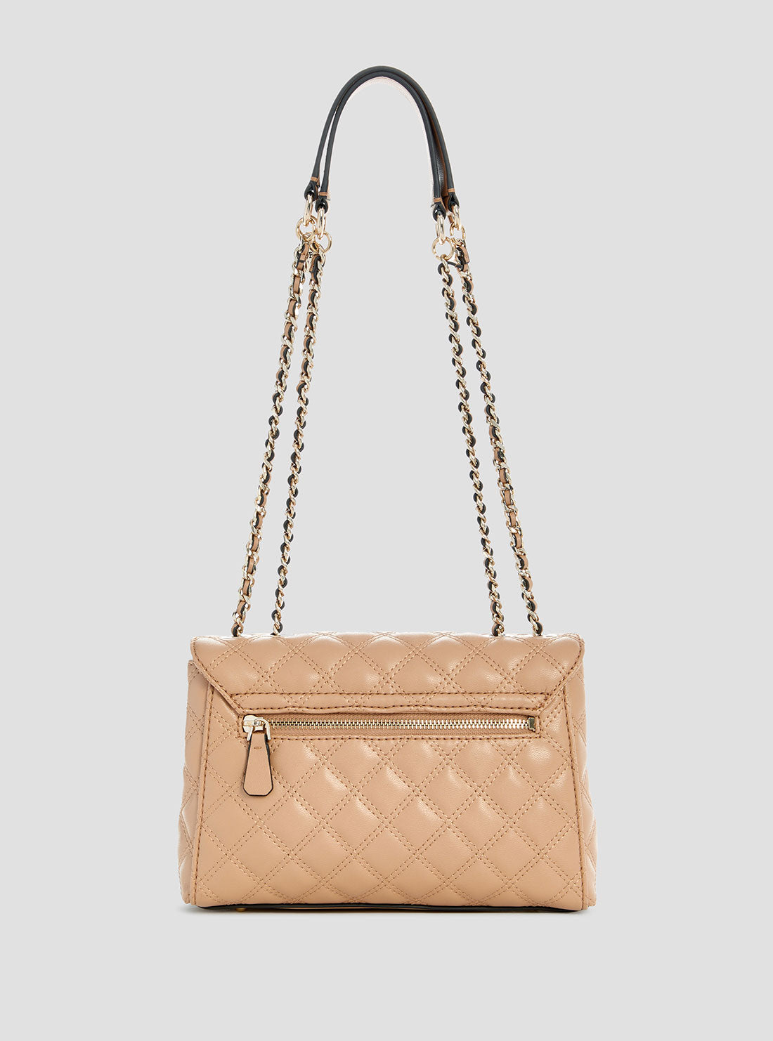 GUESS Womens Beige Giully Convertible Crossbody Flap Bag QG967320 Back View