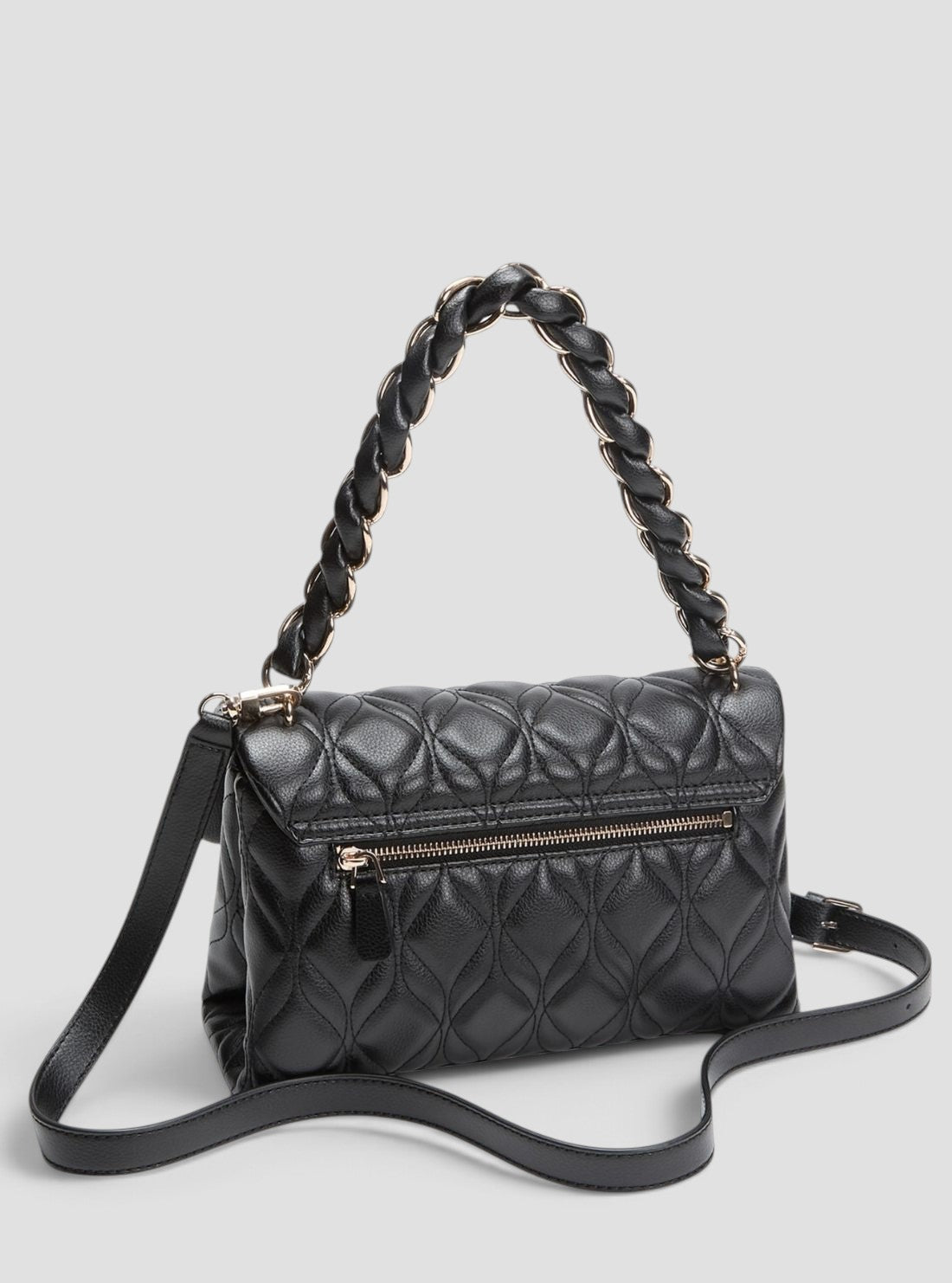 GUESS Womens Black Maxine Flap Crossbody Bag QG973320 Back View