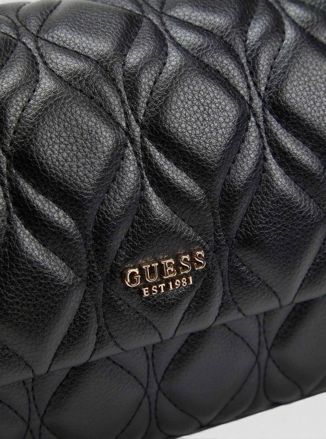GUESS Womens Black Maxine Flap Crossbody Bag QG973320 Detail View