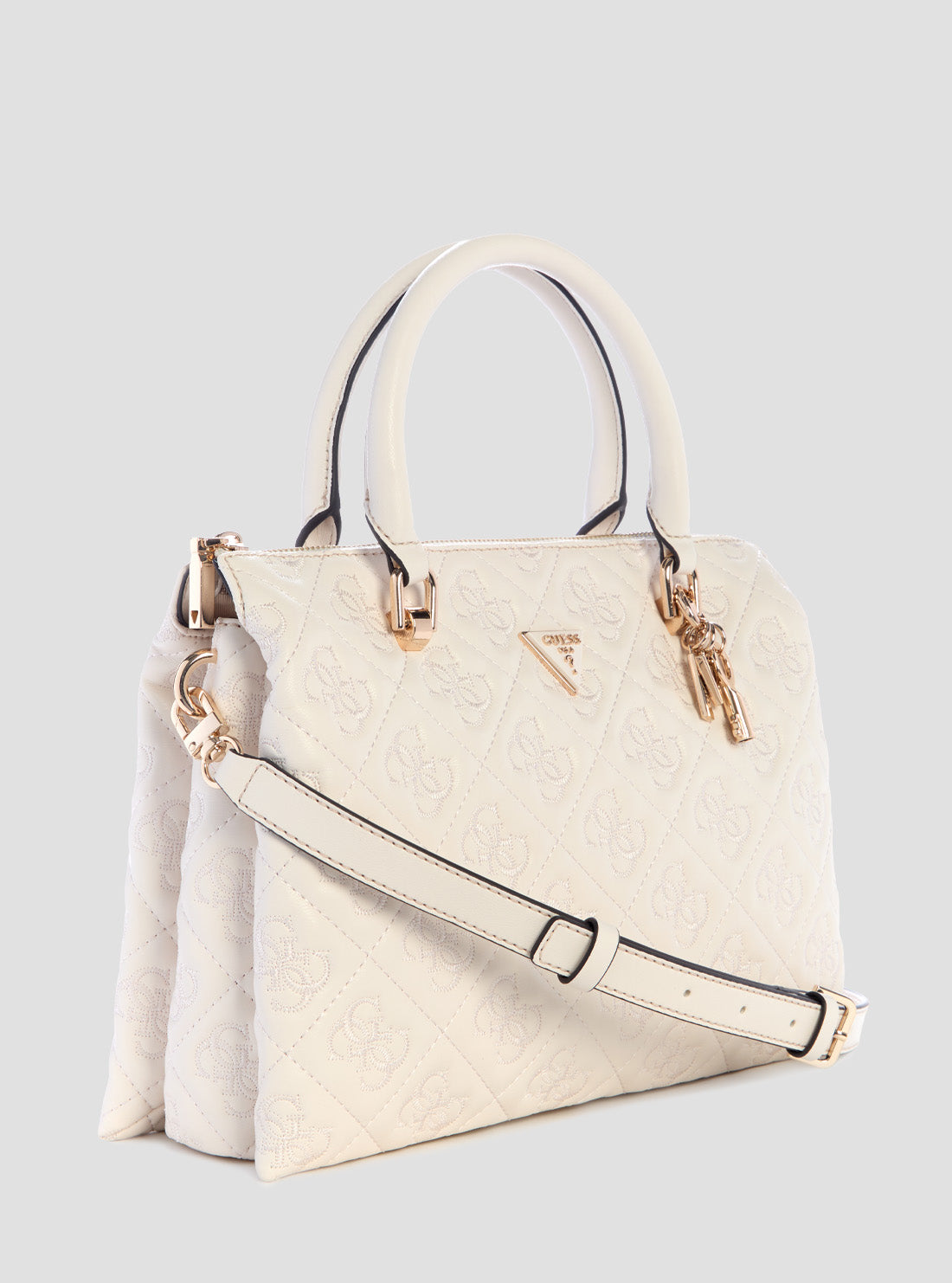 GUESS Women's White Adelasia Satchel Bag QL965806 Side View