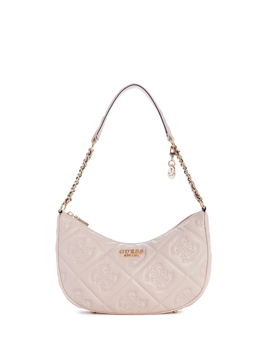 GUESS Beige Logo Marieke Shoulder Bag front view