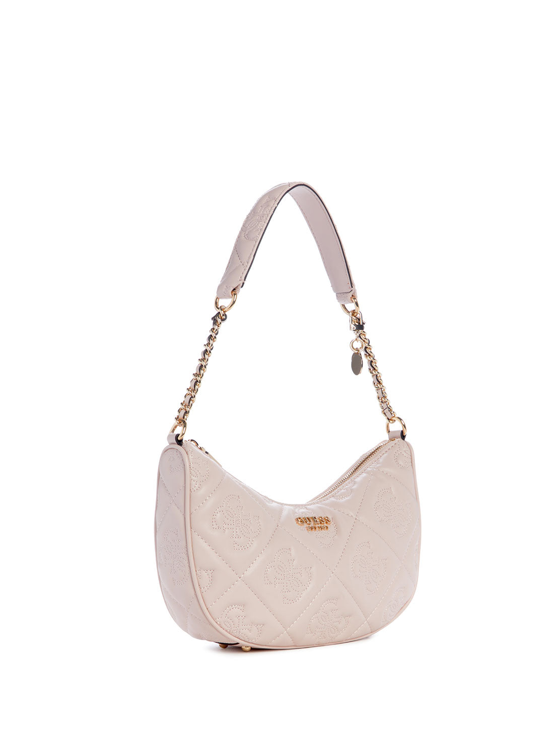 GUESS Beige Logo Marieke Shoulder Bag side view