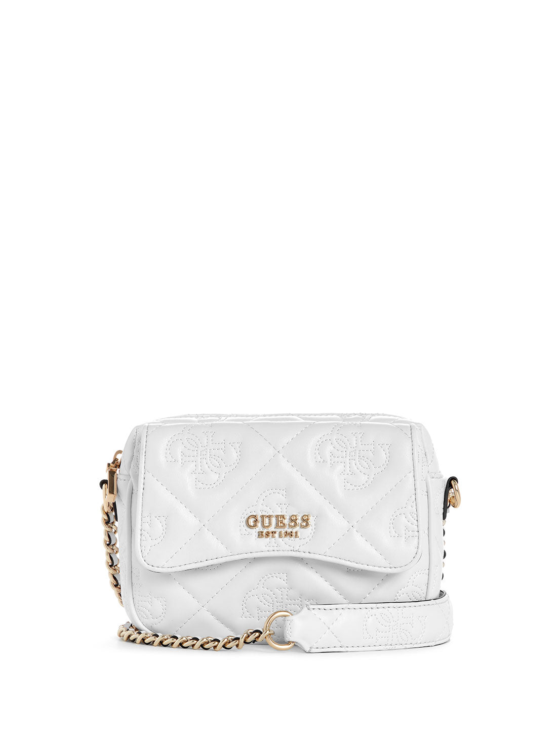 GUESS White Marieke Camera Bag front view