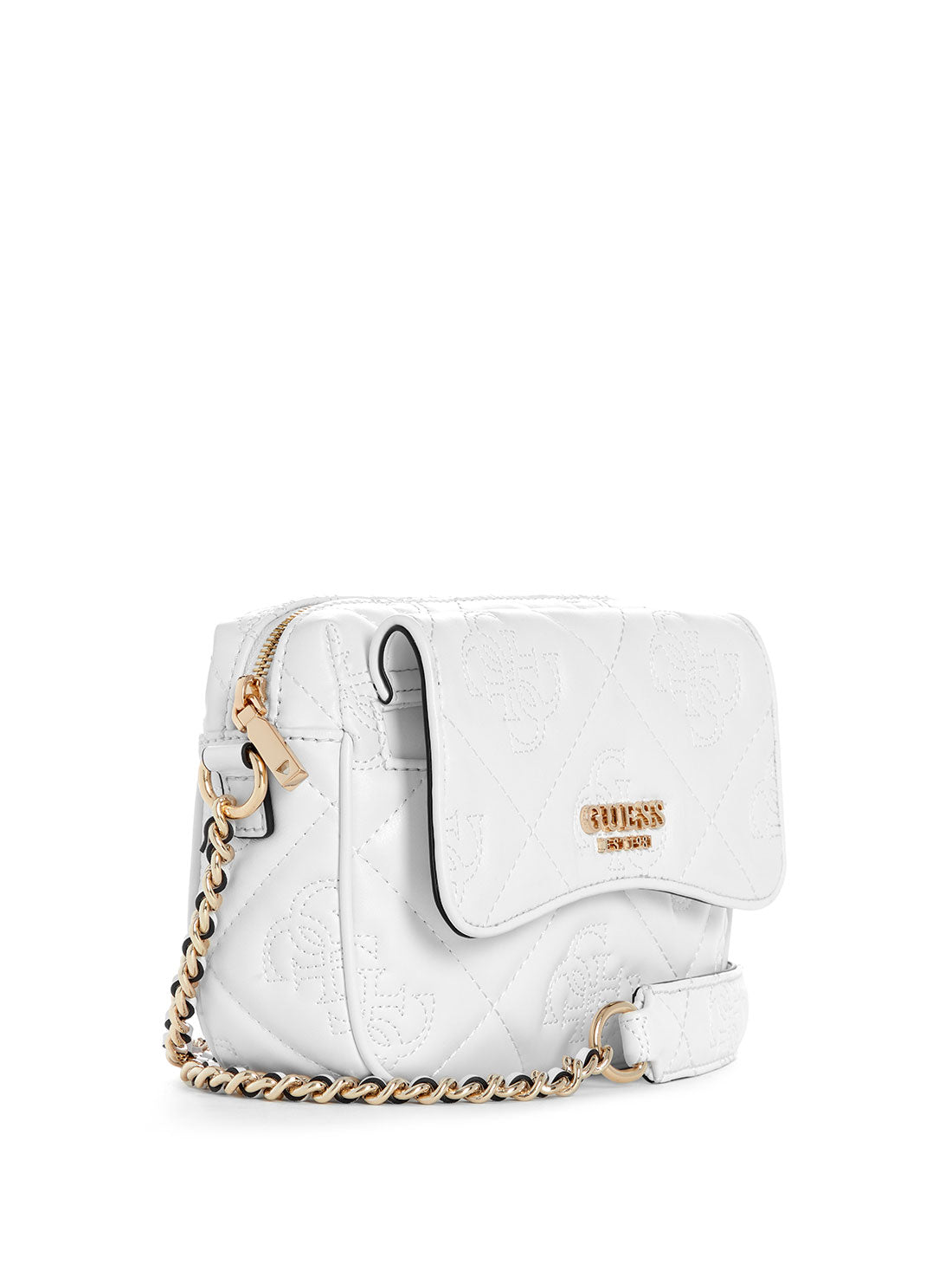 GUESS White Marieke Camera Bag side view