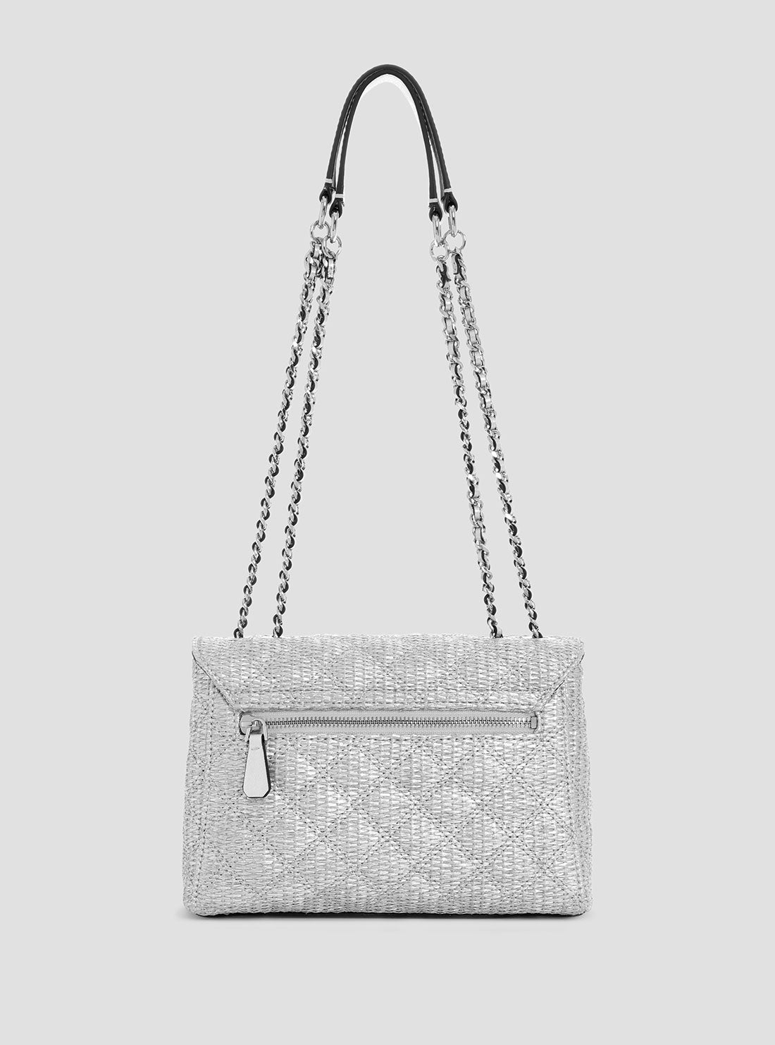 GUESS Womens Silver Giully Convertible Crossbody Bag QM967320 Back View