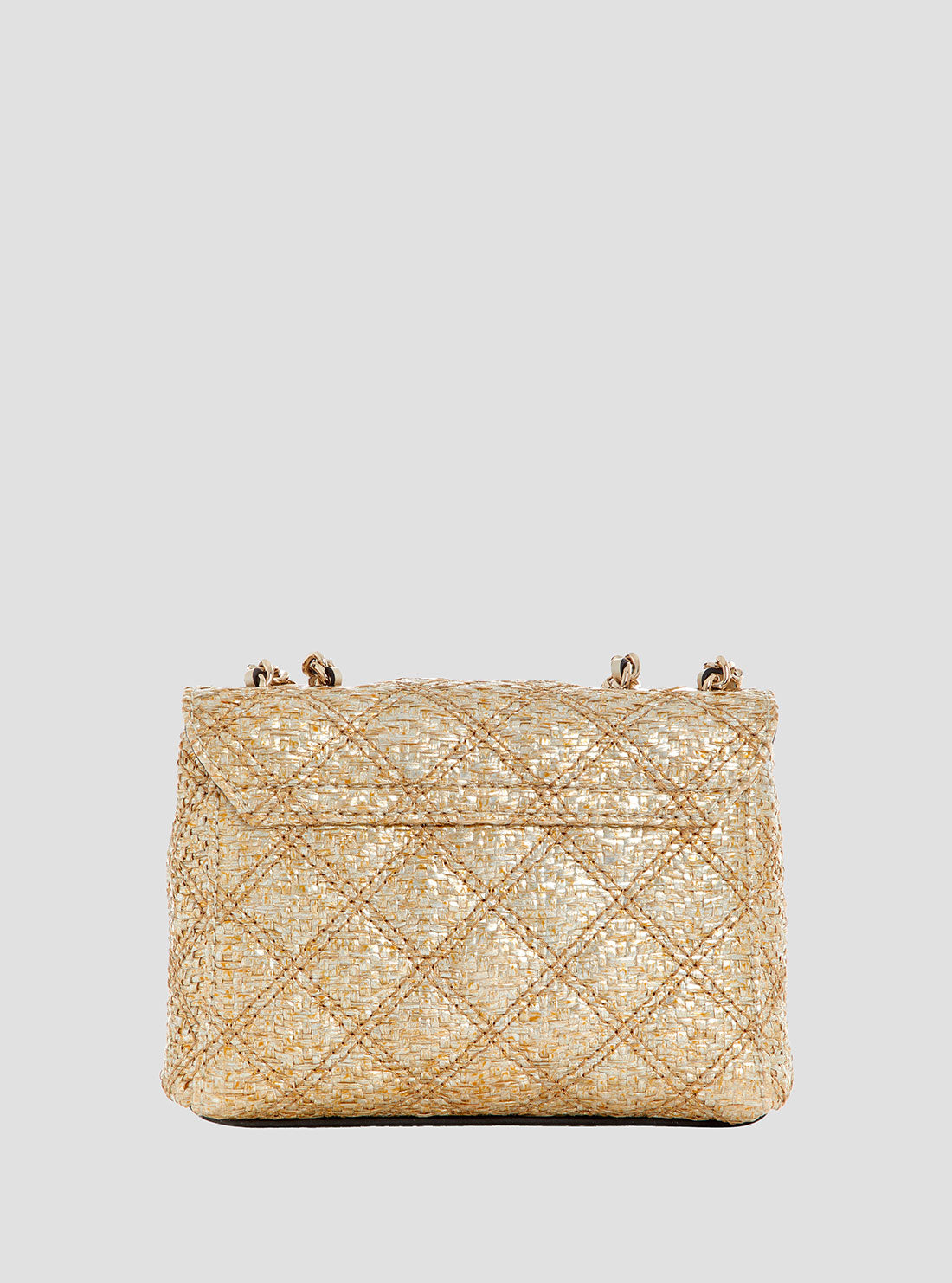 GUESS Womens Gold Giully Mini Convertible Crossbody Bag QW967374 Back View