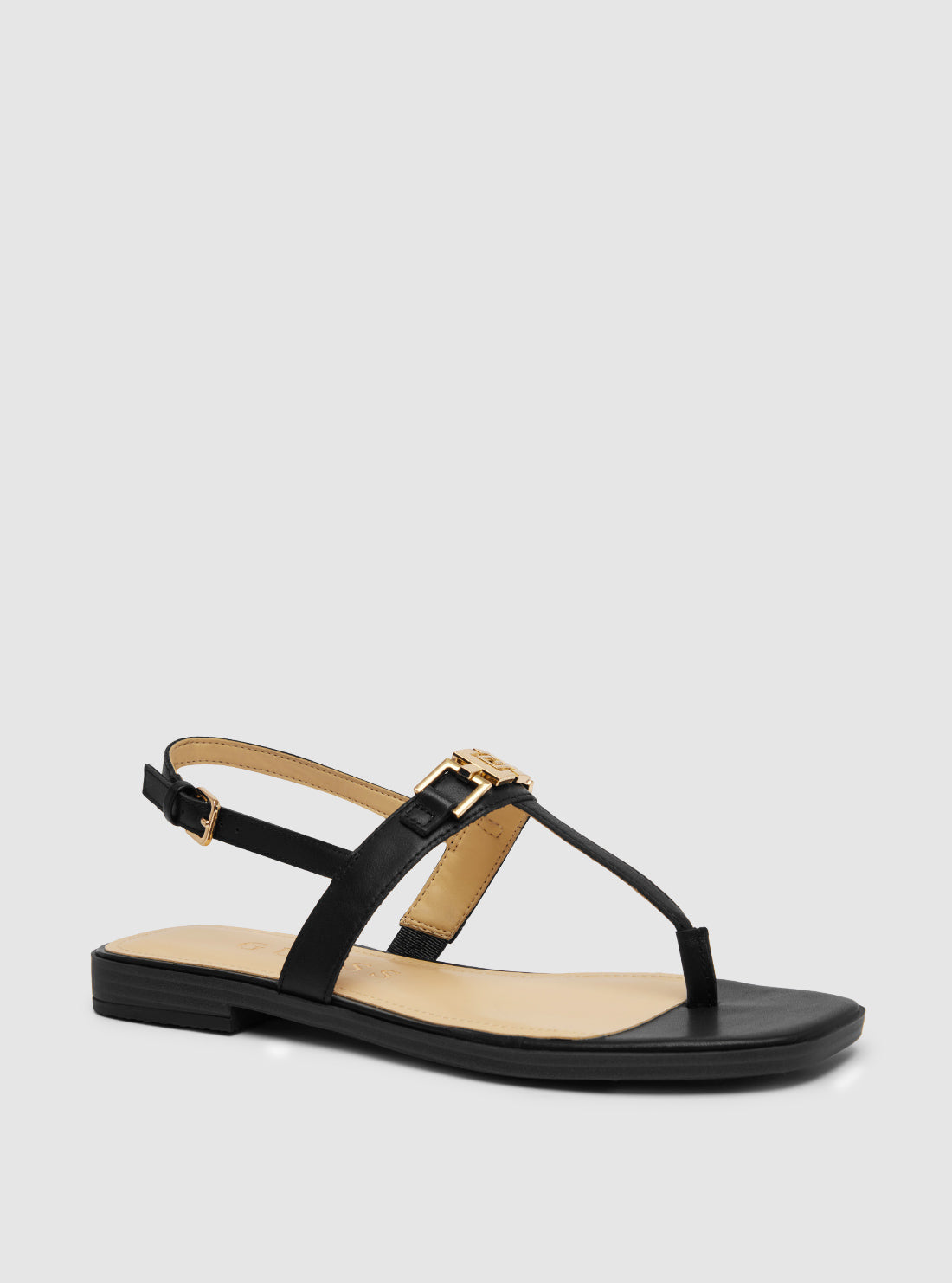 GUESS Womens Black Reality Slides REALITY Front Side View