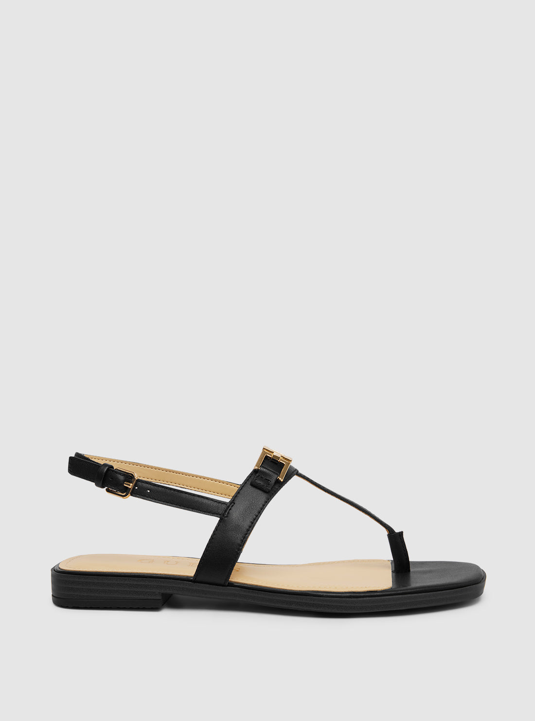 GUESS Womens Black Reality Slides REALITY Side View
