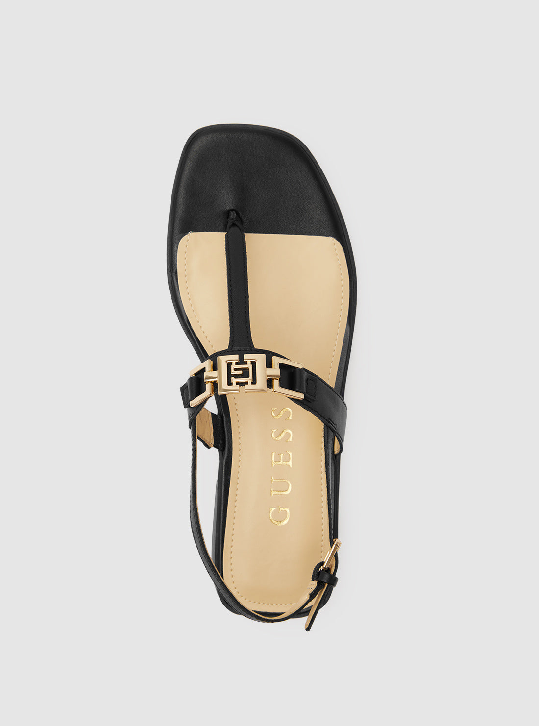 GUESS Womens Black Reality Slides REALITY Top View