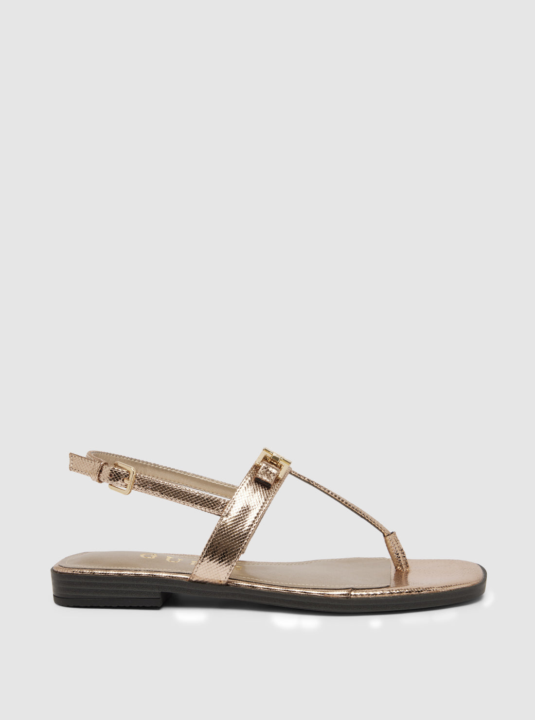GUESS Womens Gold Reality Slides REALITY Side View