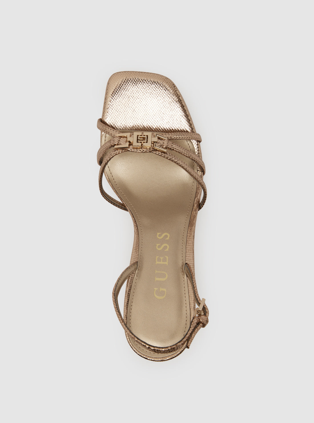 GUESS Womens Gold Reality Slides REALITY Top View