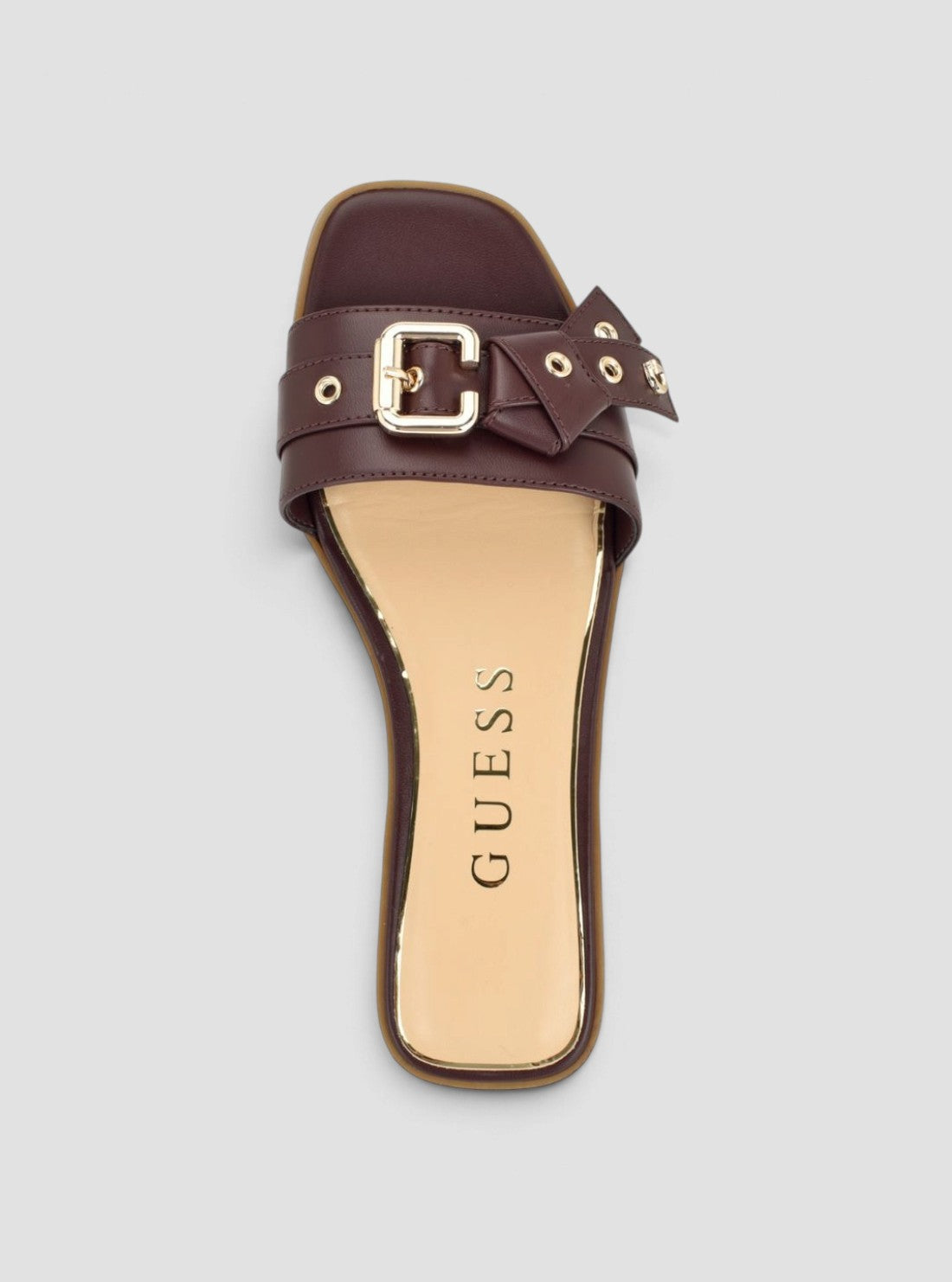 GUESS Footwear Dark Red Rissie Flat Sandals RISSIE Top View