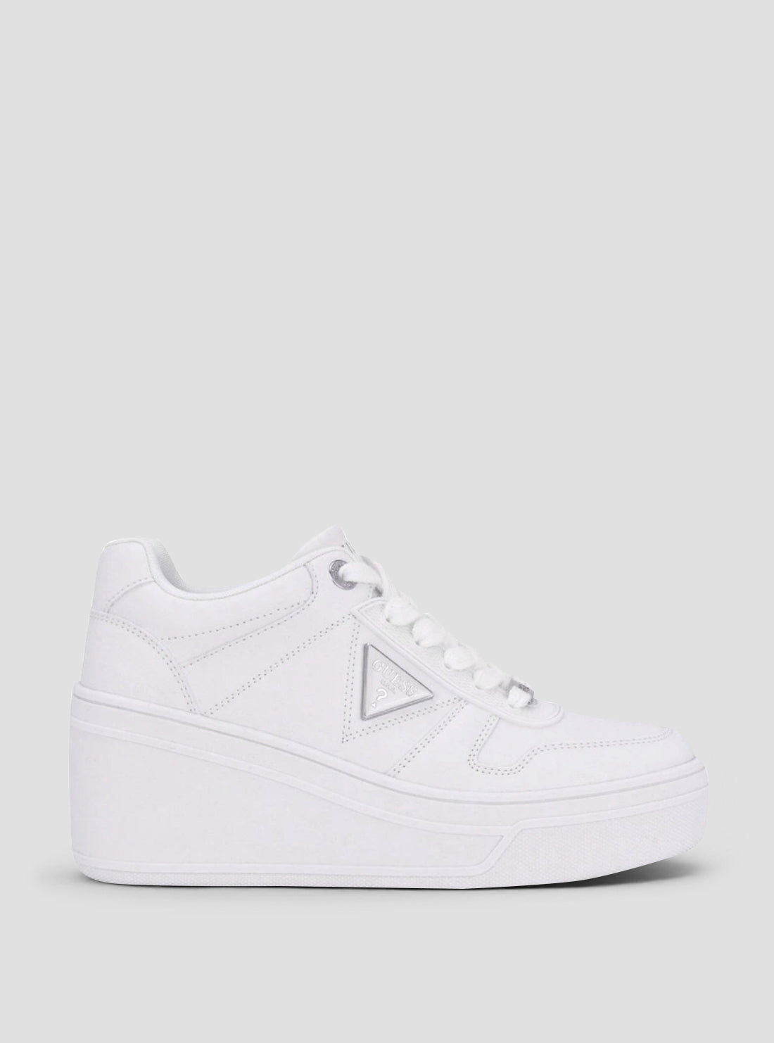 GUESS Womens White Rozinn Wedge Sneakers ROZINN Side View