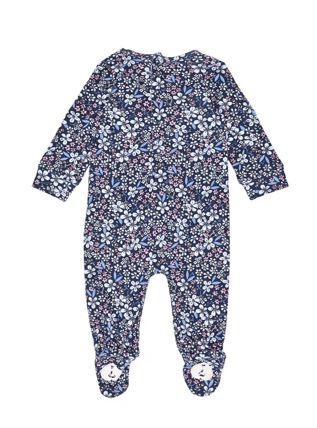 GUESS Kids Wintery Bouquet Interlock Overall (0-12m) S5BG02KA6W1 Back View