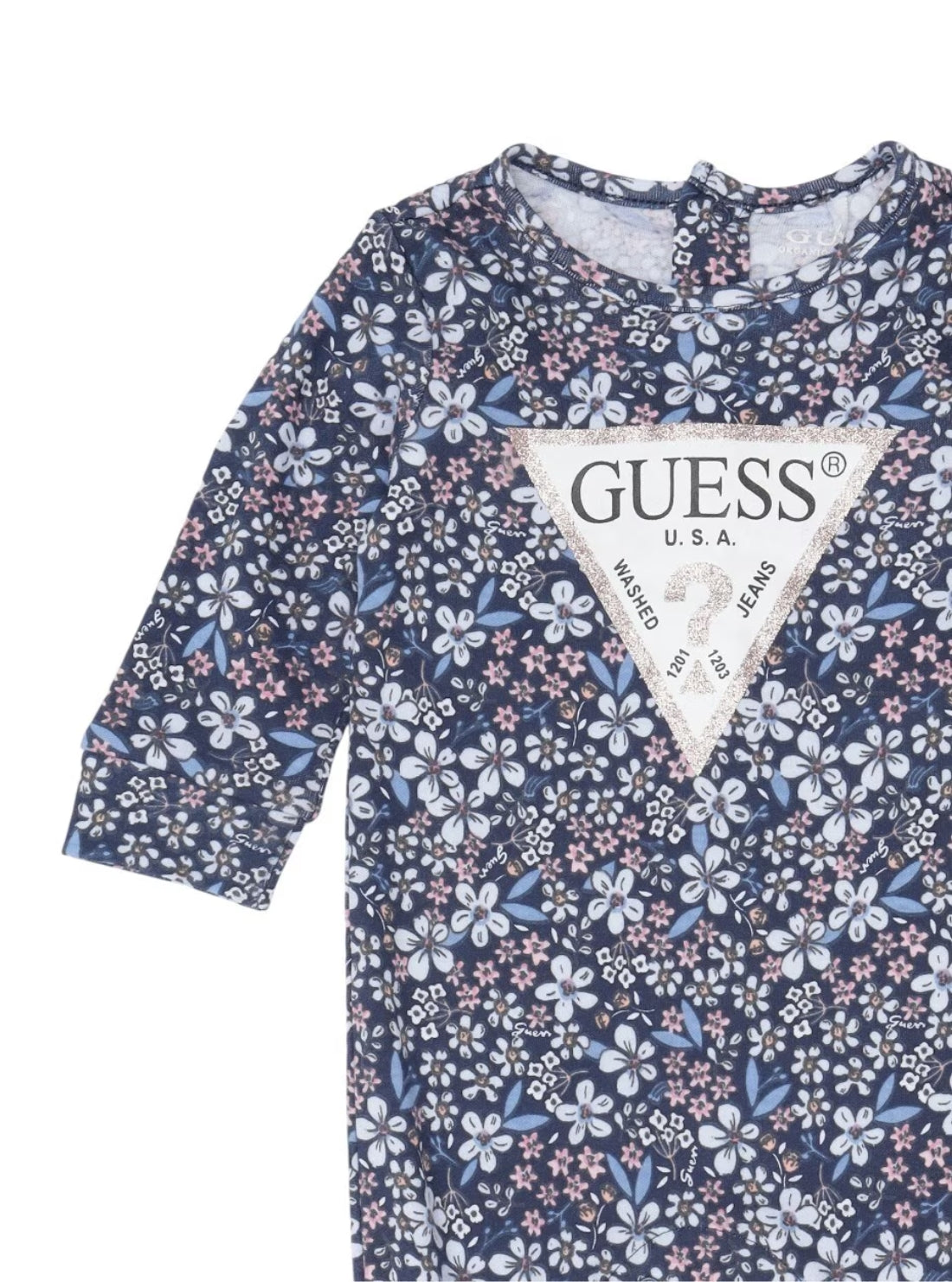 GUESS Kids Wintery Bouquet Interlock Overall (0-12m) S5BG02KA6W1 Detail View