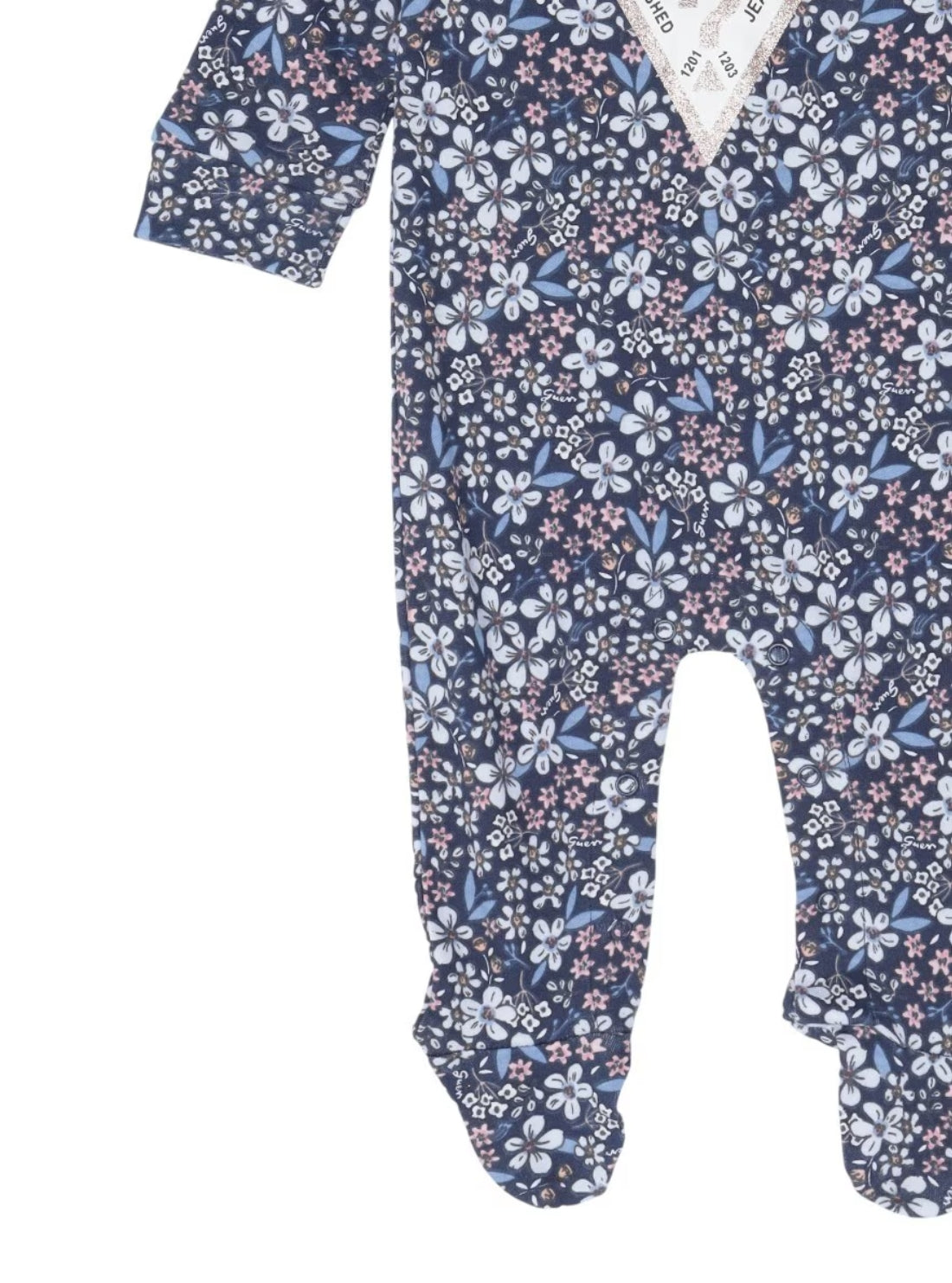 GUESS Kids Wintery Bouquet Interlock Overall (0-12m) S5BG02KA6W1 Detail View
