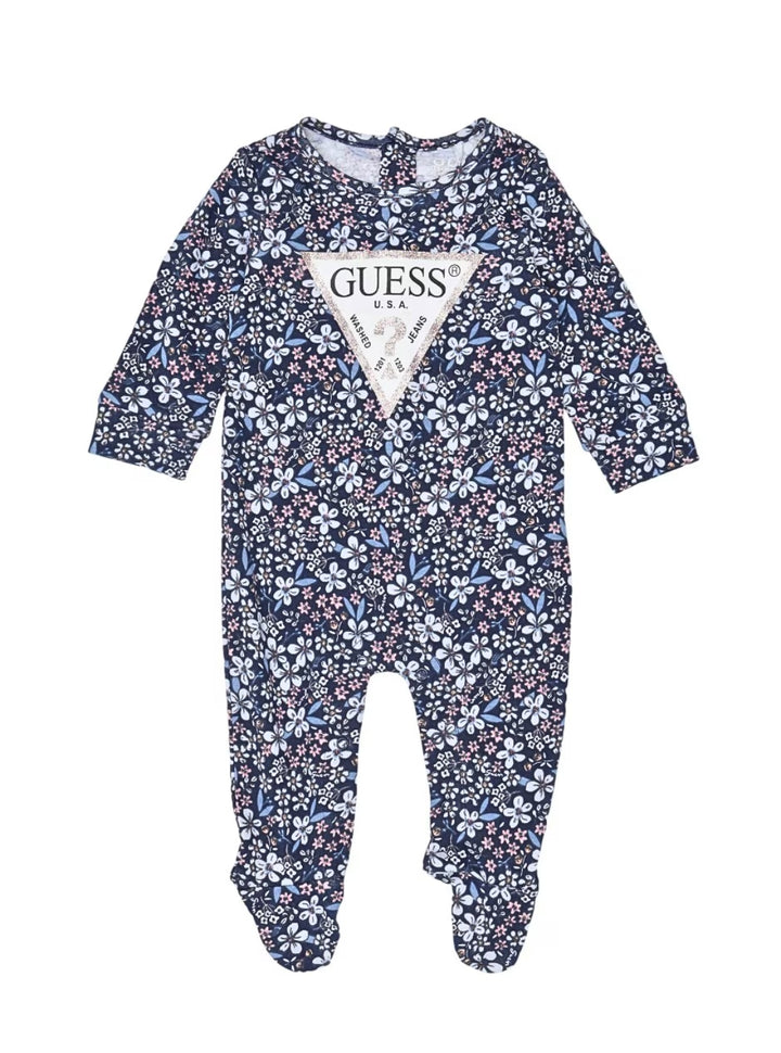 GUESS Kids Wintery Bouquet Interlock Overall (0-12m) S5BG02KA6W1 Front View