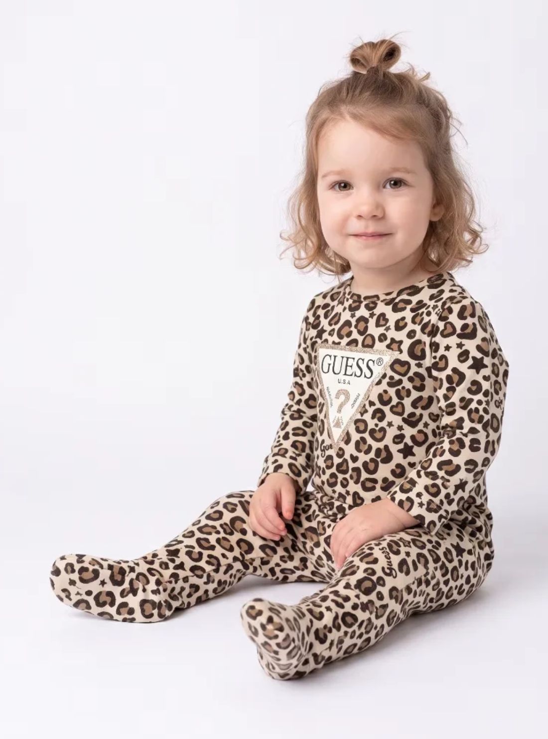 GUESS Kids Cute Animalier Interlock Overall (0-9m) S6BG01K5994 Model View1