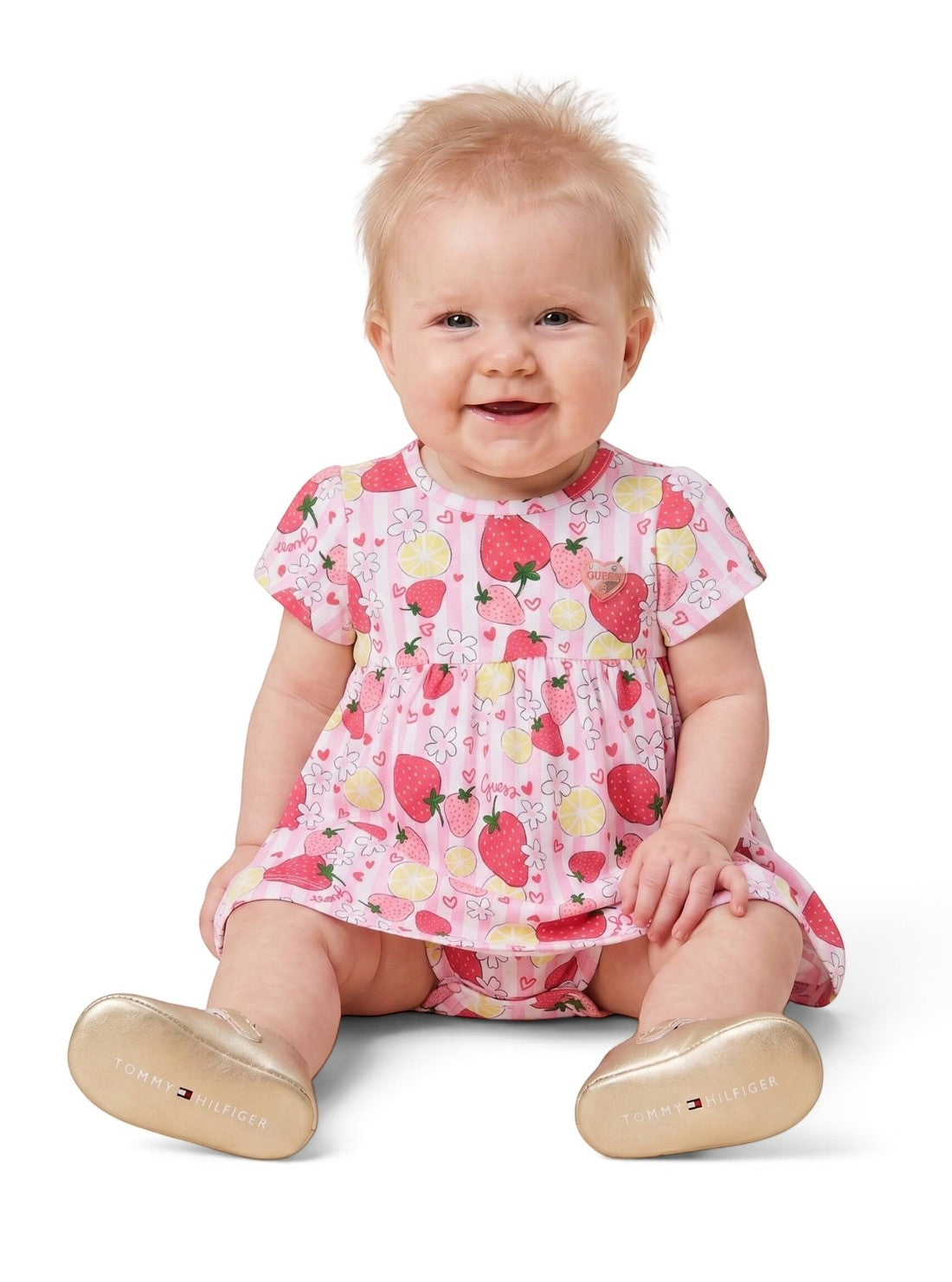 GUESS Kids Strawberry Lime Print Dress Bodysuit S6GG02K6YW4 Front View