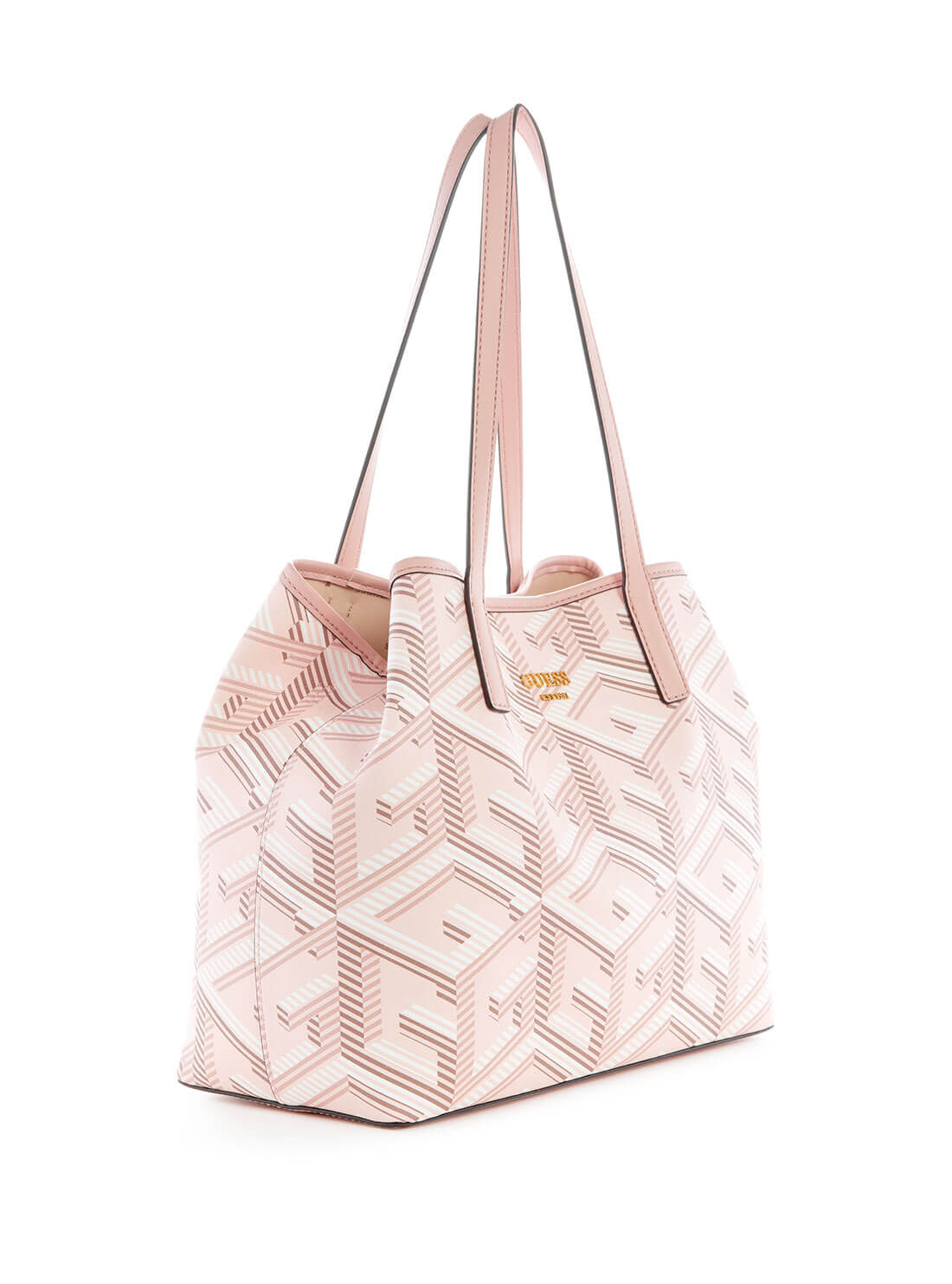 Light Pink Logo Vikky Tote Bag | GUESS Women's Handbags | side view