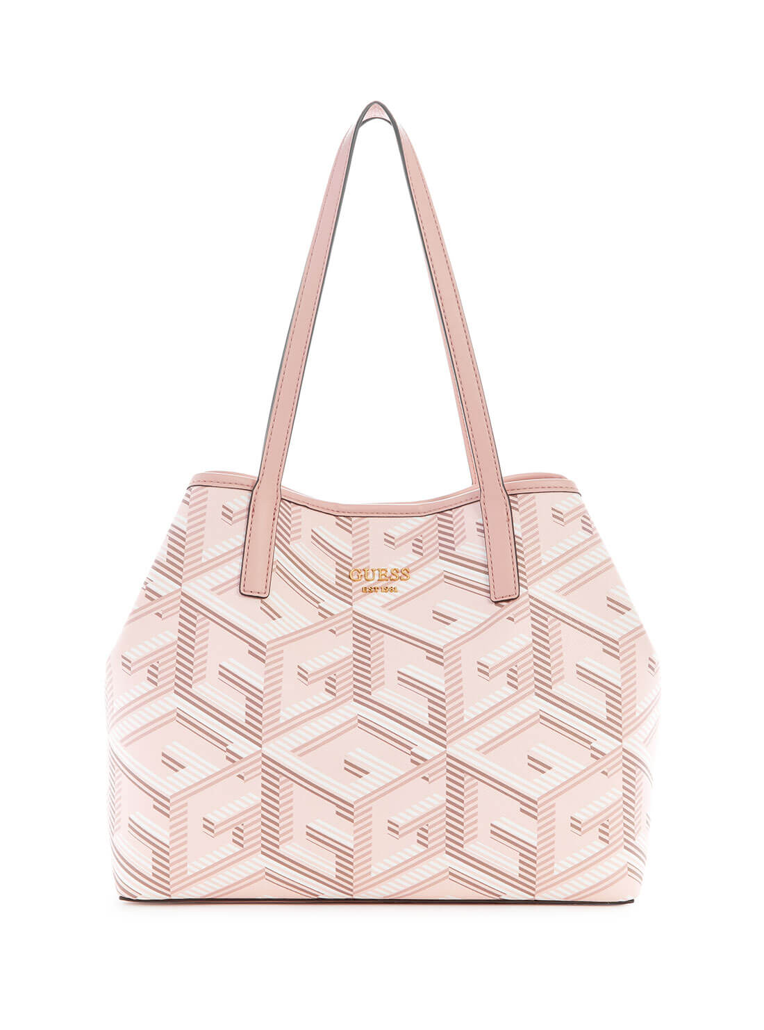 Light Pink Logo Vikky Tote Bag | GUESS Women's Handbags | front view