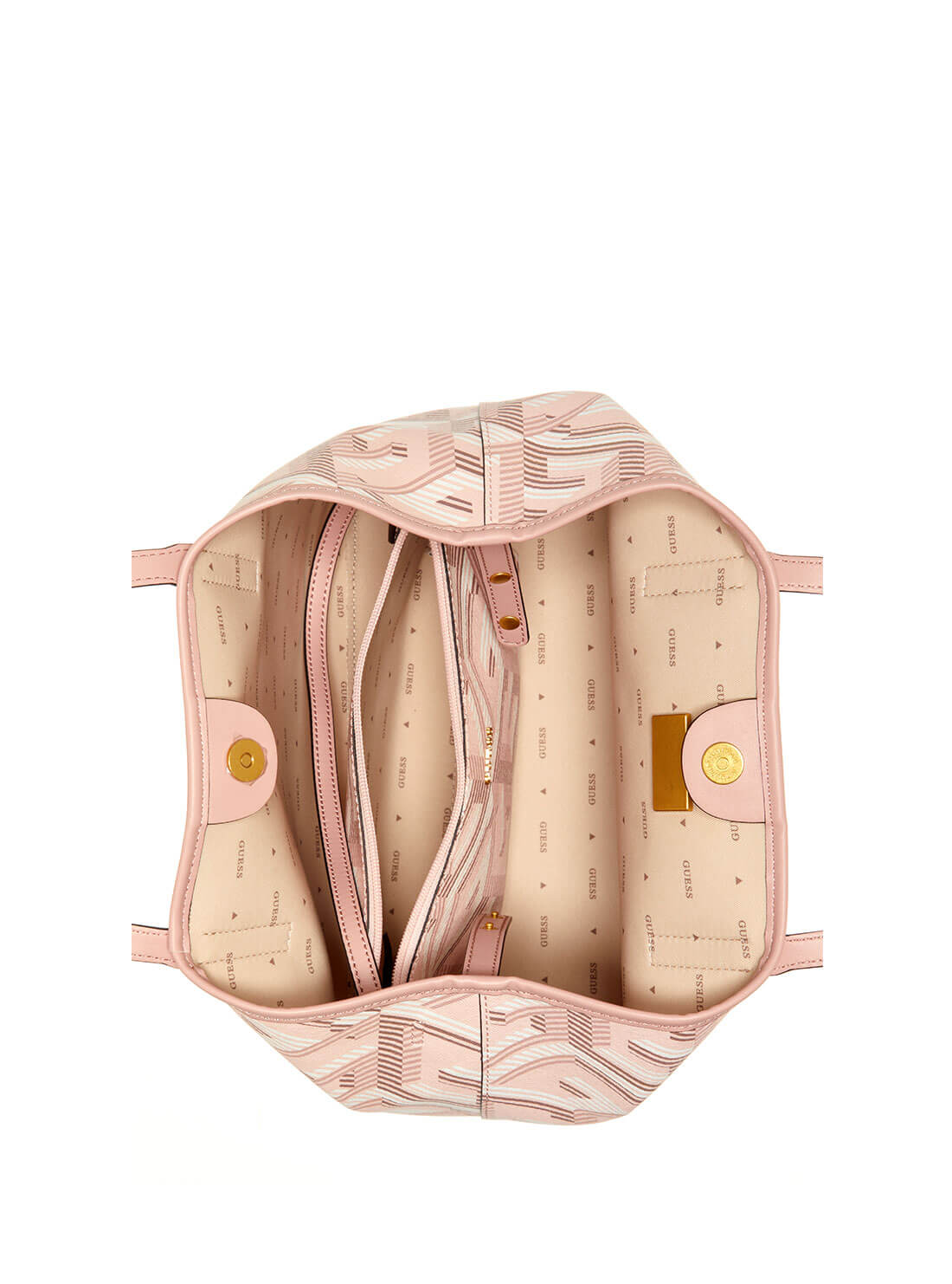Light Pink Logo Vikky Tote Bag | GUESS Women's Handbags | inside view