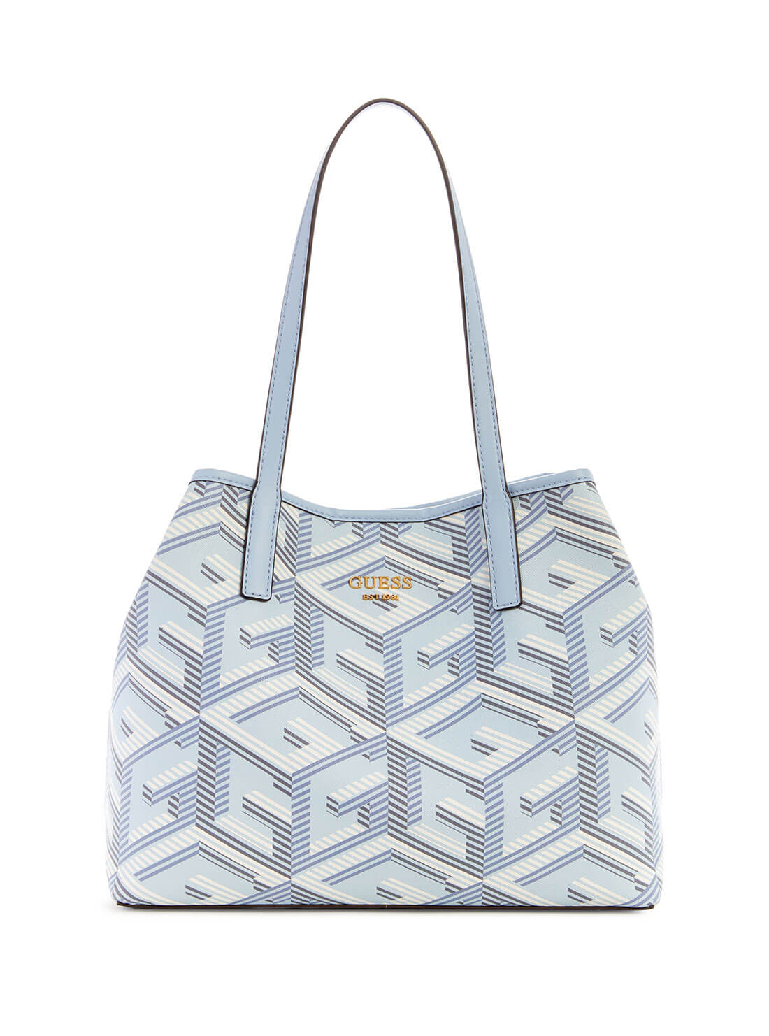 Light Blue Vikky Tote Bag | GUESS Women's Handbags | front view