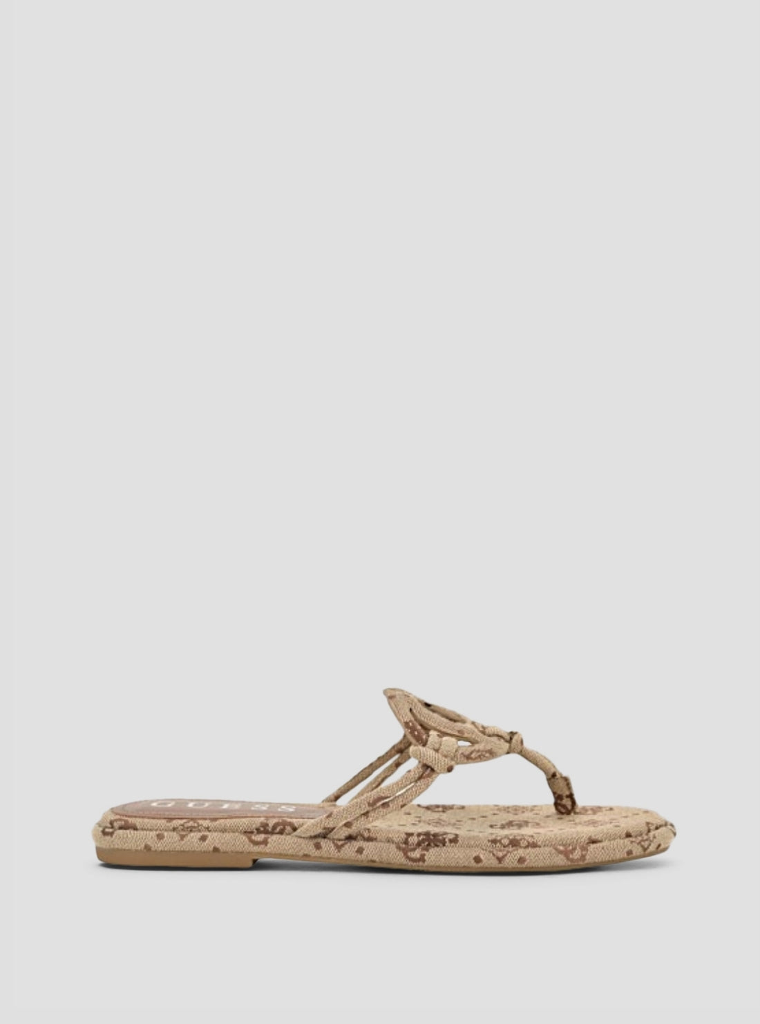 GUESS Footwear Brown Logo Saime Flat Sandals SAIME3 Side View