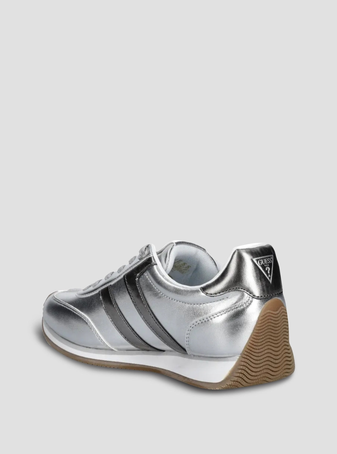 GUESS Womens Silver Saphia Sneakers SAPHIA Back View