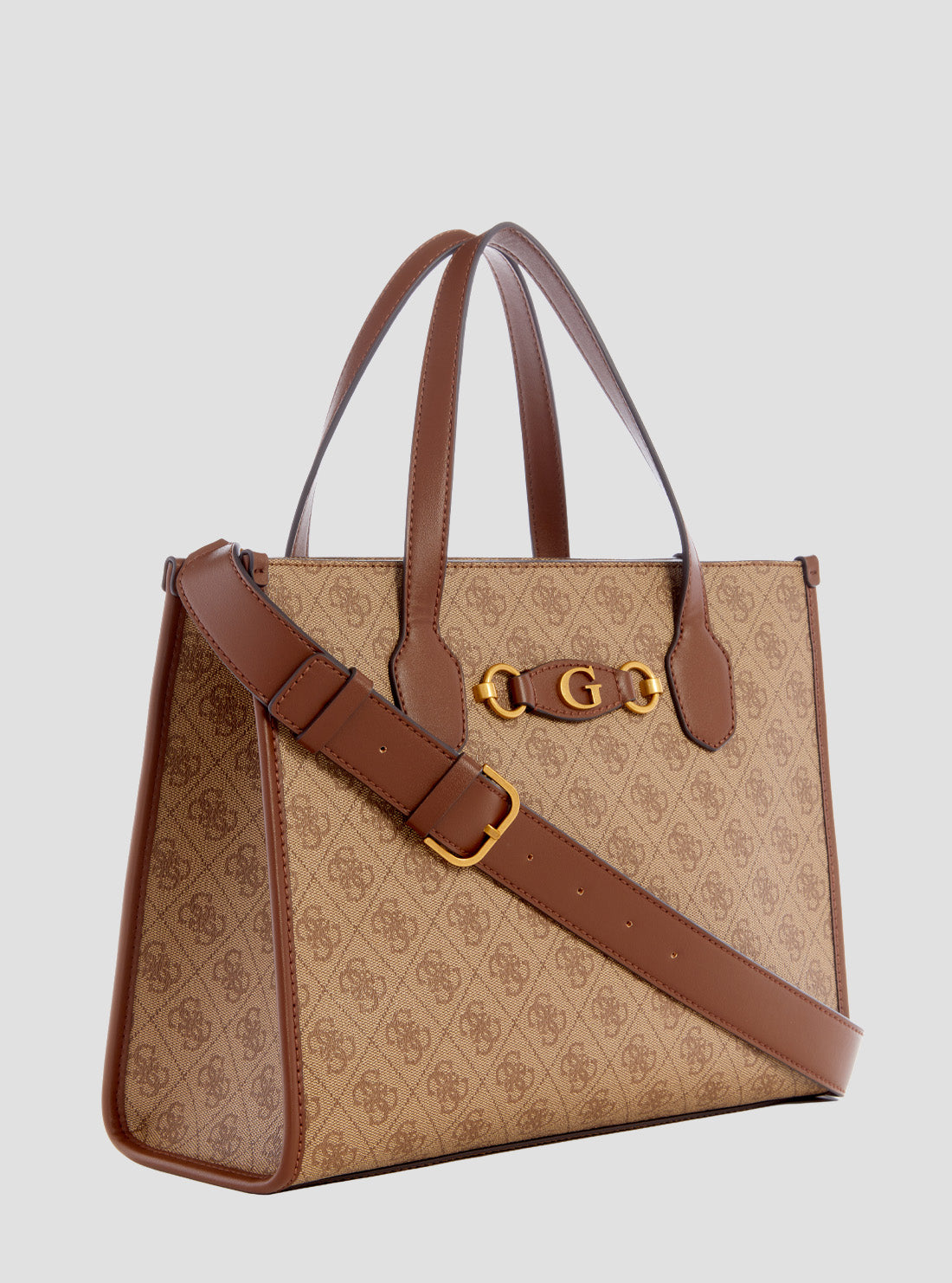 GUESS Women's Brown Logo Izzy Dual Tote Bag SB865422LGW Side View
