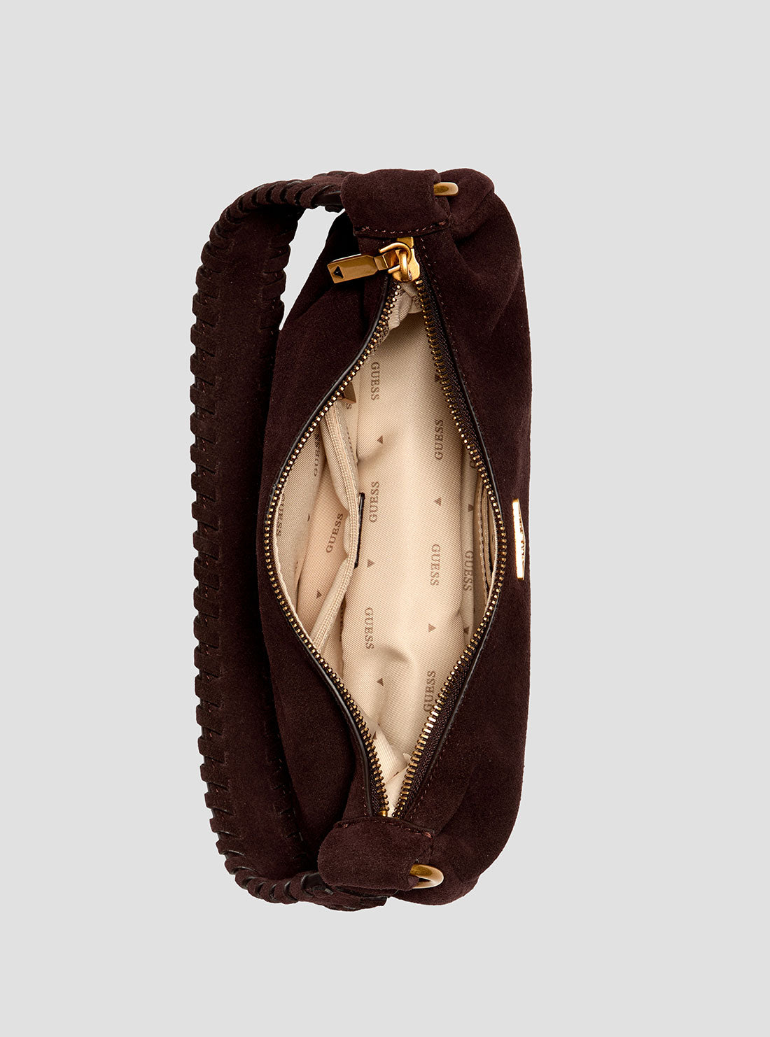 GUESS Womens Brown Amita Hobo Bag SB953972 Inside View