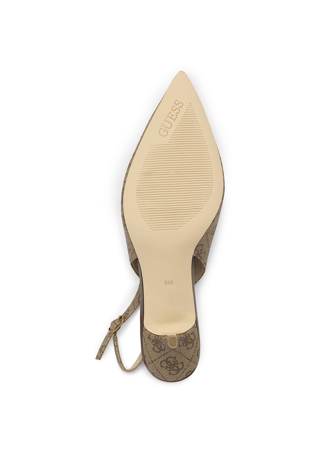 Brown Logo Sdinaa Stiletto Kitten Heel | GUESS Women's Shoes | bottom view
