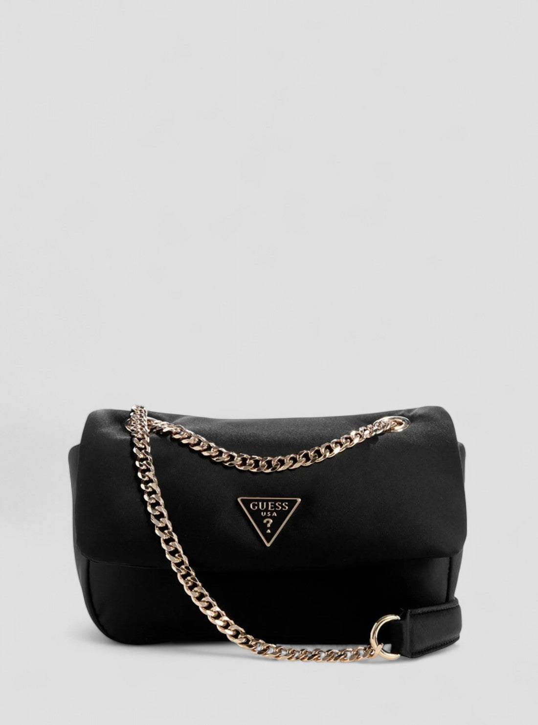 GUESS Womens Black Sunetra Mini Convertible Crossbody Flap SE753478 Front View