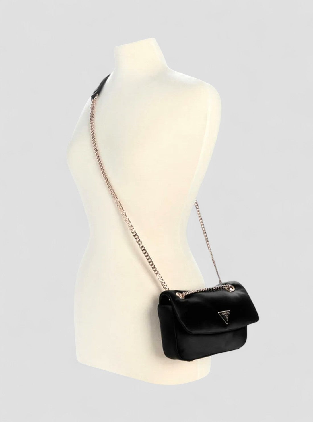 GUESS Womens Black Sunetra Mini Convertible Crossbody Flap SE753478 Full View