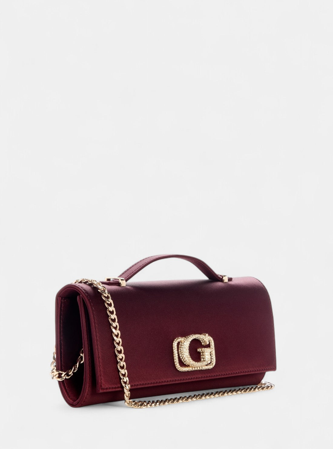 GUESS Womens Red Zalina Top Handle Clutch Bag SE935072 Front Side View