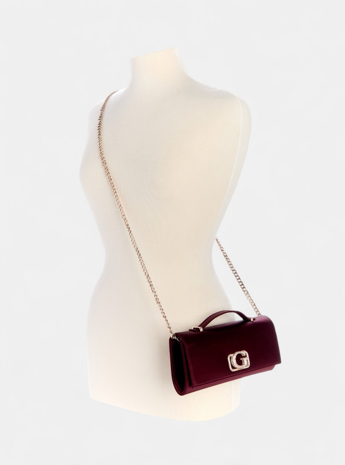 GUESS Womens Red Zalina Top Handle Clutch Bag SE935072 Full View