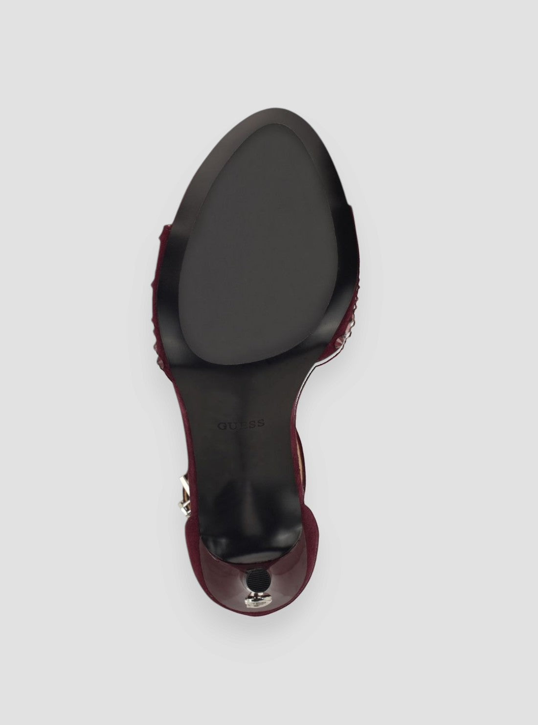 GUESS Footwear Dark Red Seenaa Heeled Sandals SEENAA Bottom View