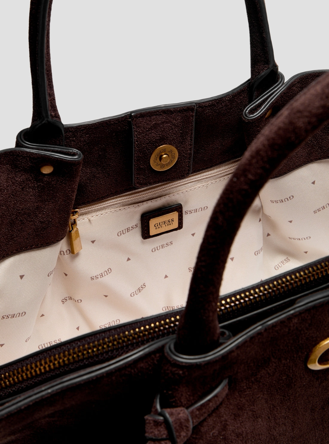 GUESS Womens Espresso Allegra Girlfriend Satchel Bag SG223706 Detail View2