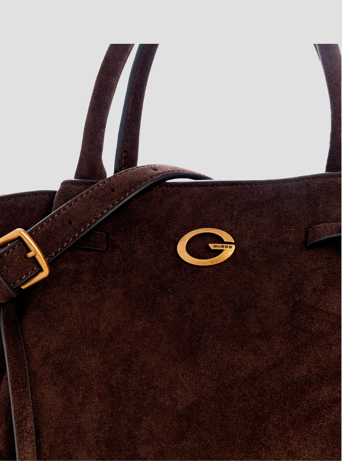 GUESS Womens Espresso Allegra Girlfriend Satchel Bag SG223706 Detail View
