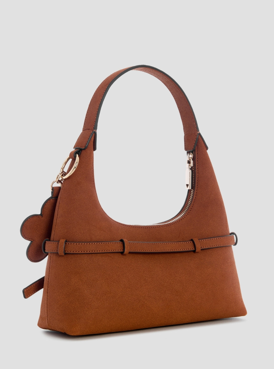 GUESS Womens Brown Taylor Mini Hobo Faux-Suede Bag SG232577 Back View