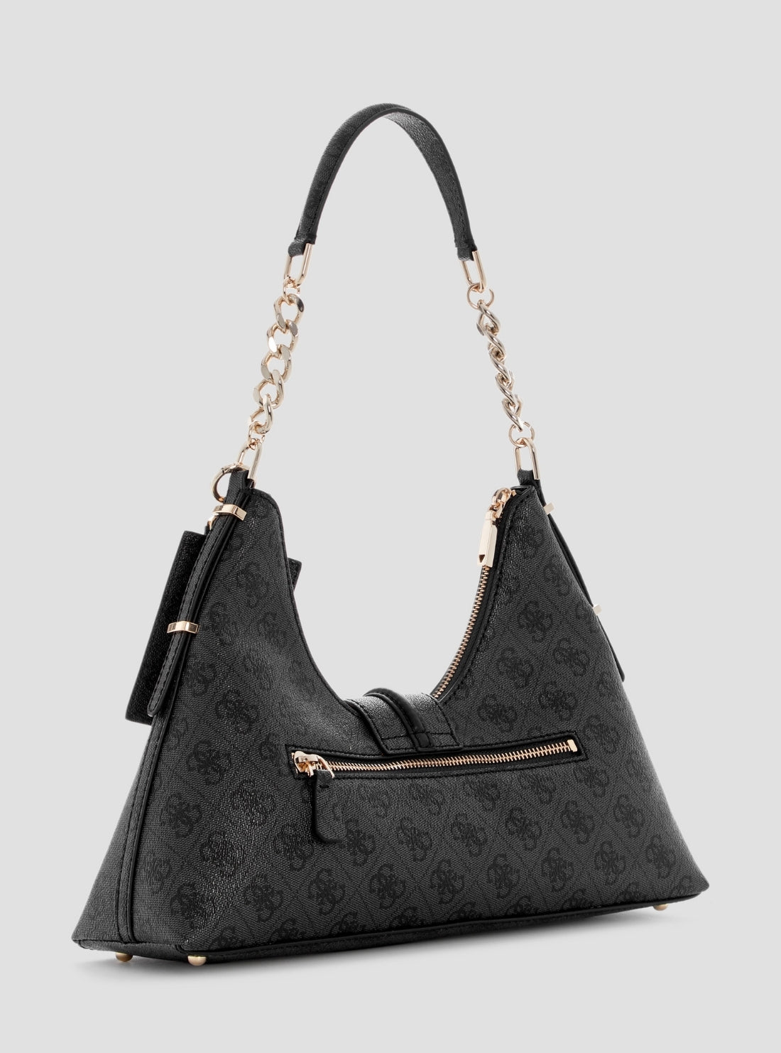 GUESS Womens Black Logo Yvonne Hobo Bag SG237801 Back View