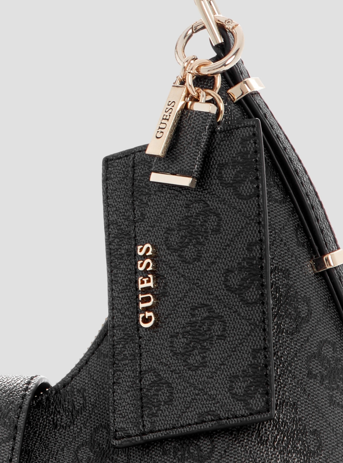 GUESS Womens Black Logo Yvonne Hobo Bag SG237801 Detail View