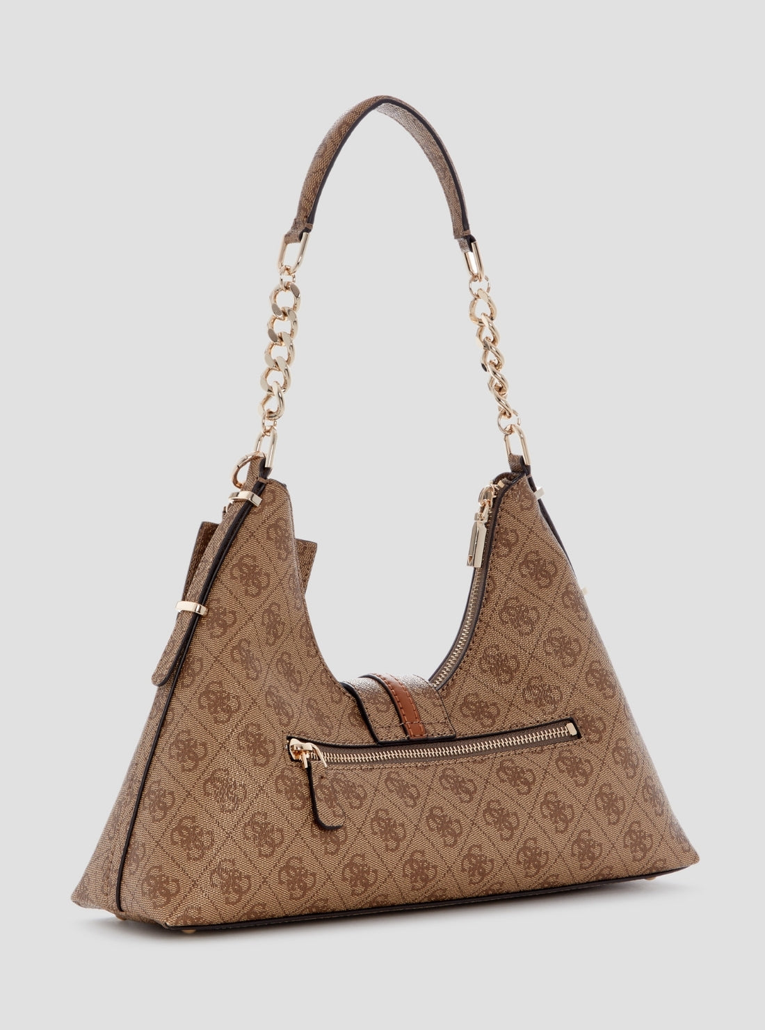 GUESS Womens Brown Logo Yvonne Hobo Bag SG237801 Back Side View