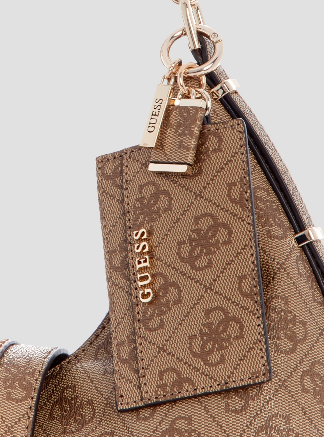 GUESS Womens Brown Logo Yvonne Hobo Bag SG237801 Detail View