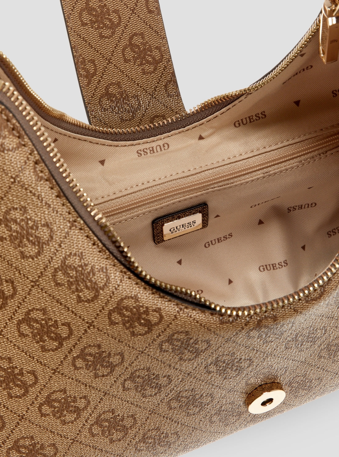 GUESS Womens Brown Logo Yvonne Hobo Bag SG237801 Detail View2