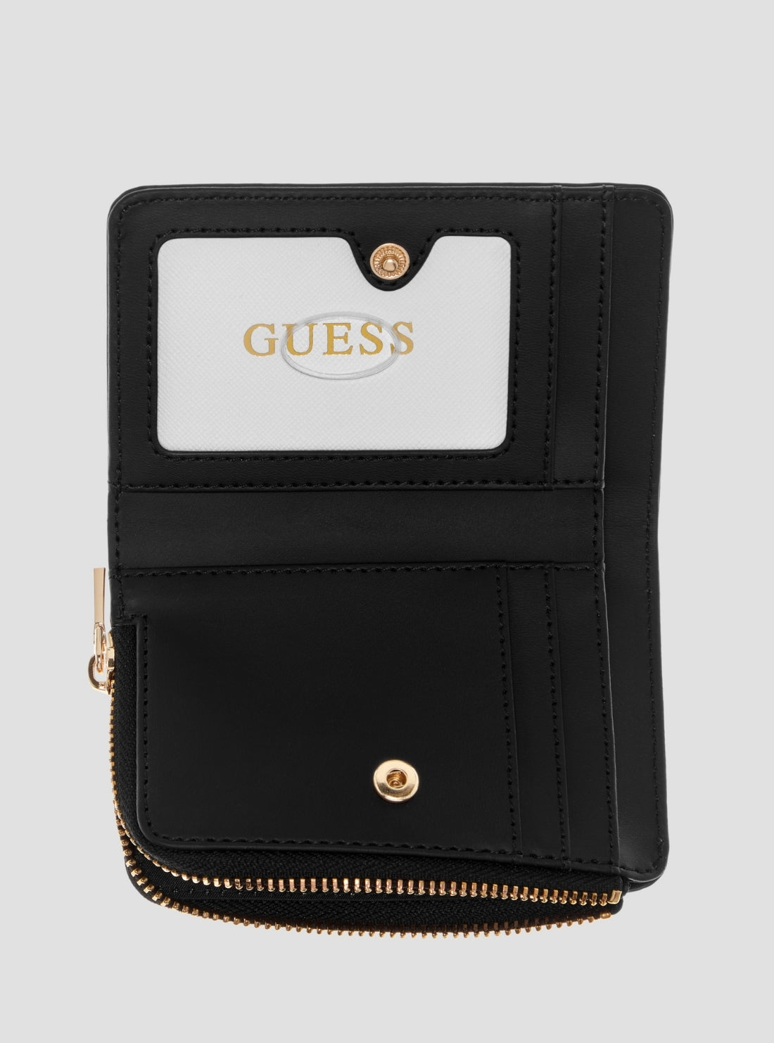 GUESS Womens Black Logo Yvonne Zip Around Card Case SG2378156  Inside View