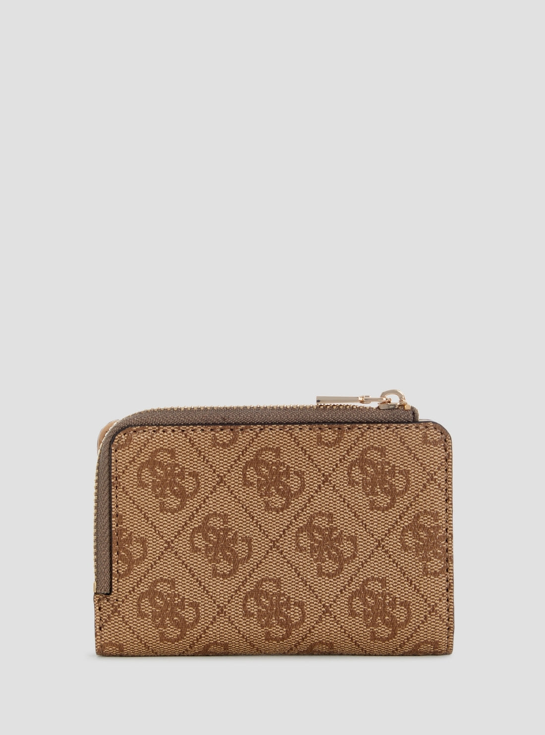 GUESS Womens Brown Logo Yvonne Zip Around Card Case SG2378156 Back View